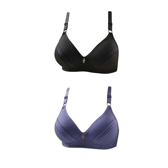 2PC Womens Lingerie Bras for Women Deep V No Underwire Smooth Wireless Bralettes Comfort Seamless Plunge Bra with Support Plus Size Underwear Bralette Bras