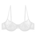 thumbnail image 1 of 2PC Womens Lingerie Thin Half Cup Big Breasts Pure Desire Up Sagging Womens Casual Tops,White,36, 1 of 2