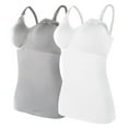 thumbnail image 1 of 2PC Womens Maternity Nursing Tank Tops with 4 Pads - Hook & Loop Closure, Removable Padding, Comfortable Daily Wear, 1 of 5