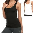 thumbnail image 1 of 2PC Womens Racerback Tank Top Seamless Sleeveless Solid Cami Workout Black White, 1 of 3