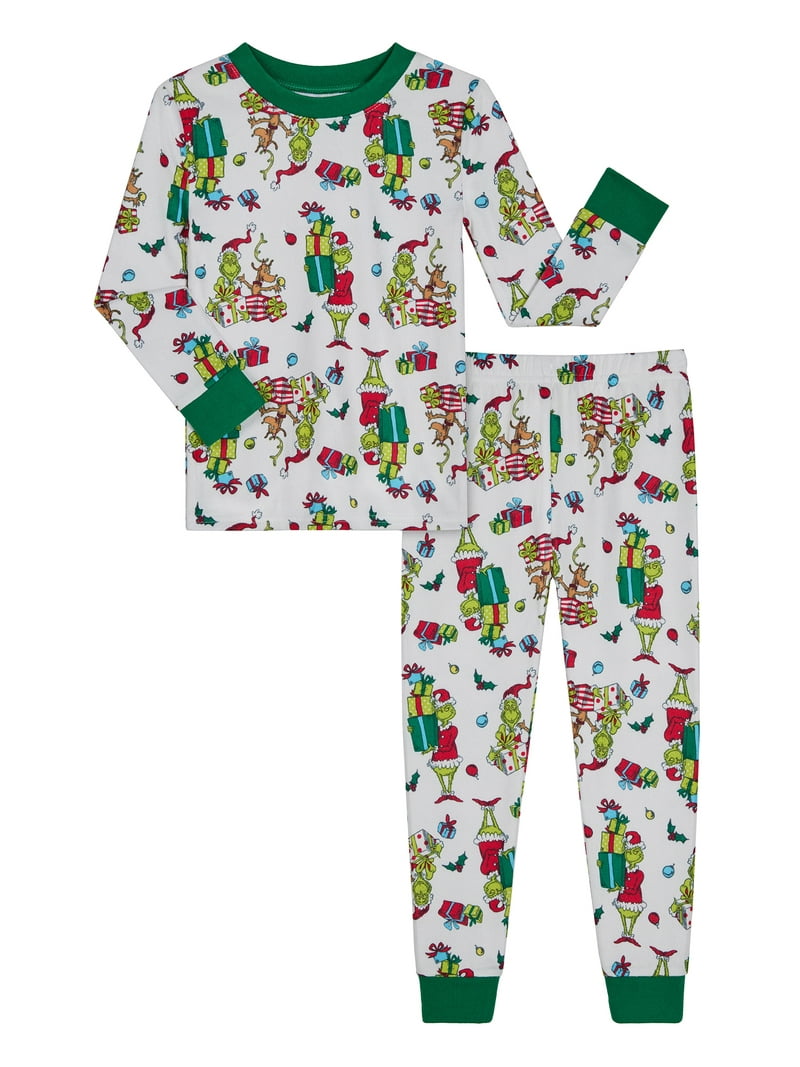 Grinch Toddler Long Sleeve Top and Pants Pajama Set, 2-Piece