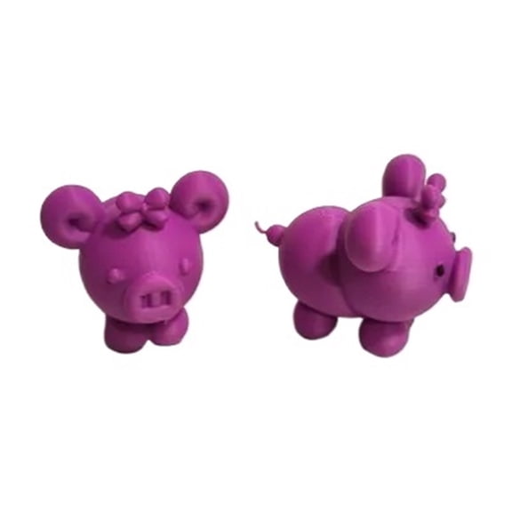 2PC balloon piggy with bow 3D printing