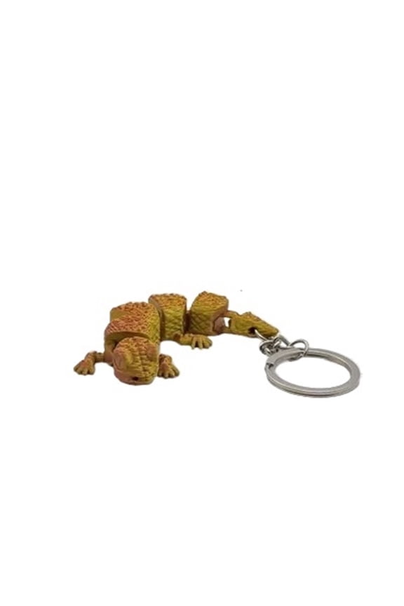 2PC cute and flexible little lizard key chain 3D printed ornaments