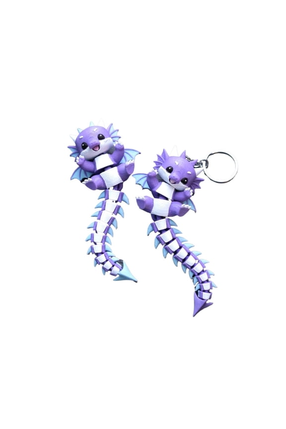 2PC cute movable dragon keychain 3D printing