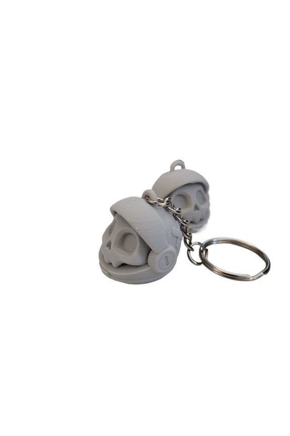 2PC cute skull astronaut keychain 3D printing