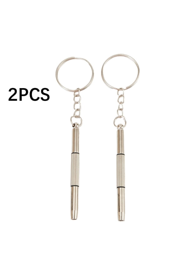 2PC for Mini 3in1 Screwdriver Glasses Phone Watch Screw Repair Tool Keyring Keychain