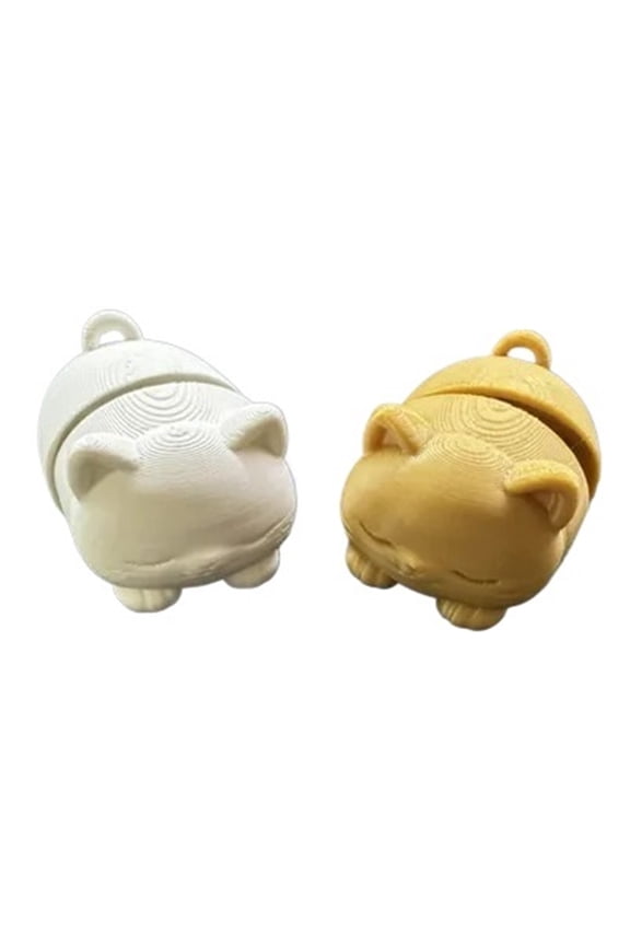 2PC movable cat bread pose keychain/figure 3D printing