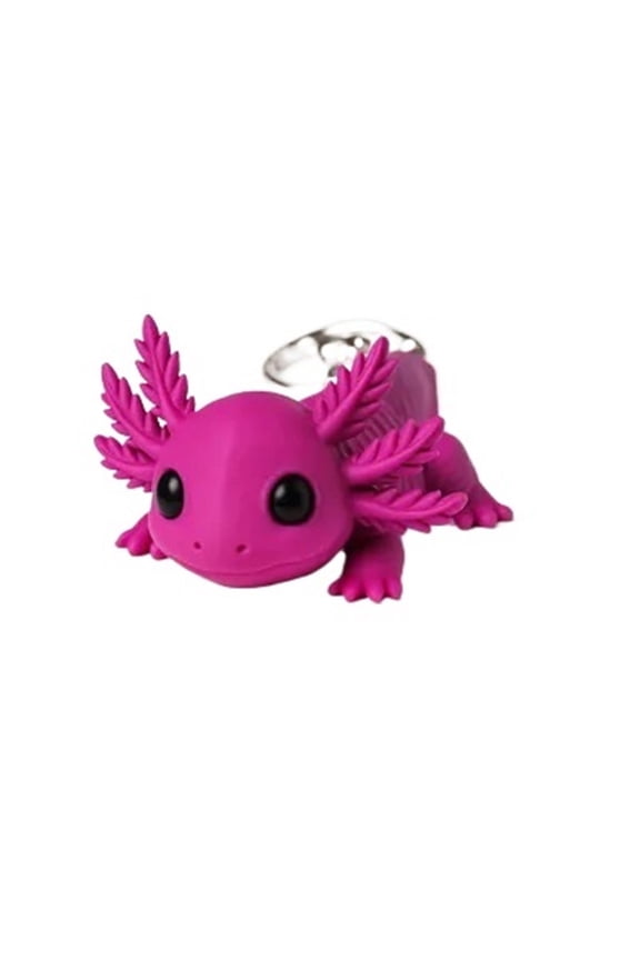 2PC movable cute axolotl keychain 3D printing