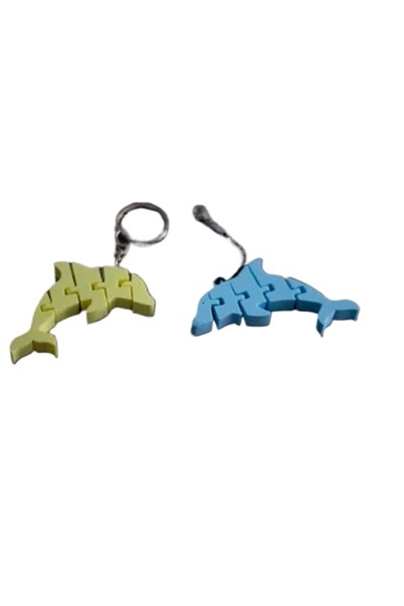 2PC movable dolphin keychain 3D printing