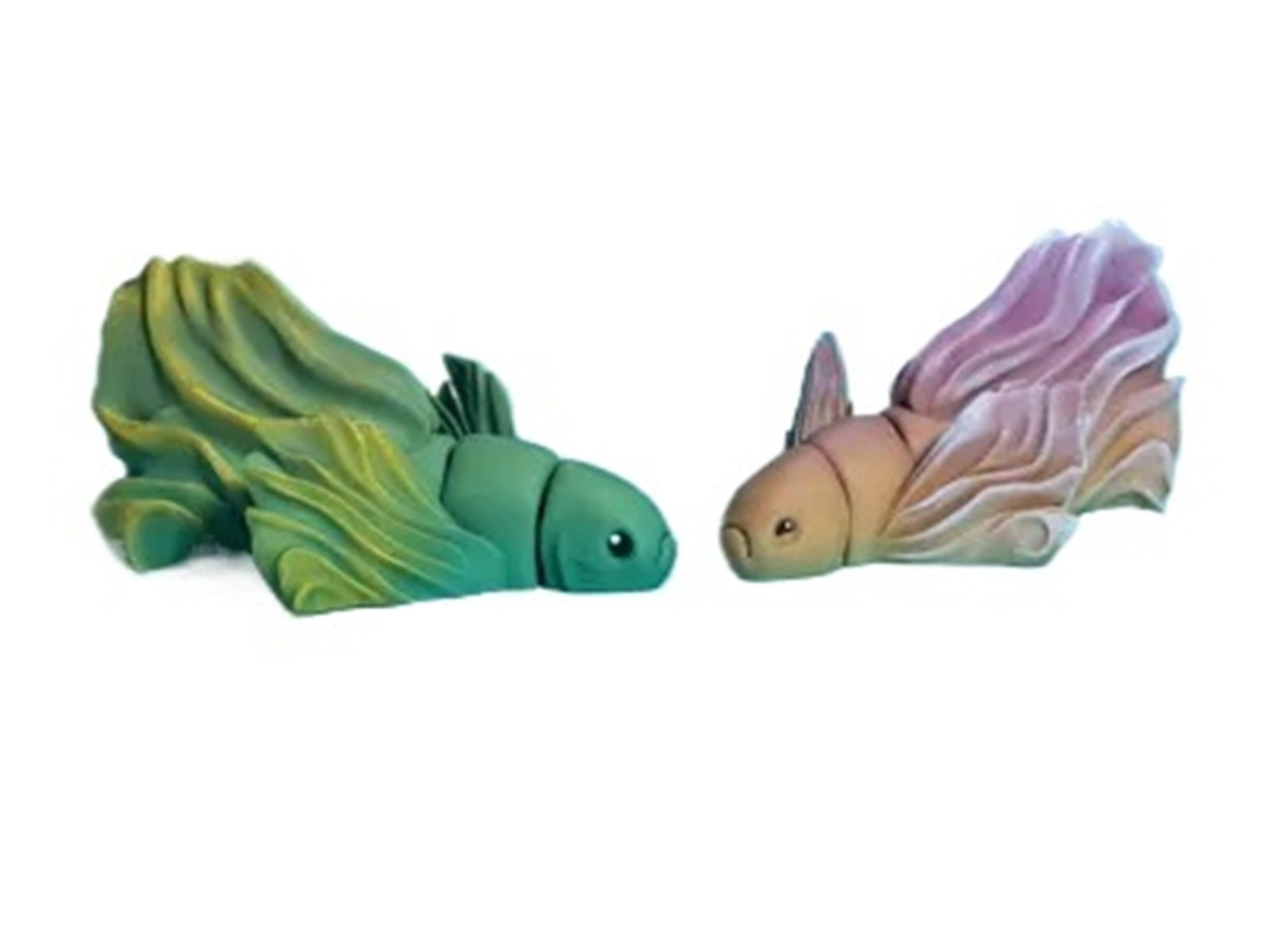 Movable Fish 2PC movable joint betta fish model - easy to print 3D printed ornaments ...