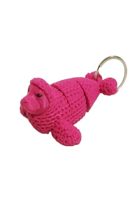 2PC movable knitted baby seal keychain 3D printing