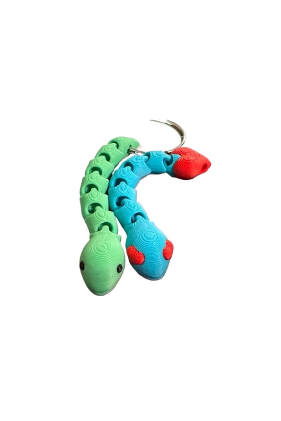 2PC movable snake key chain 3D printing