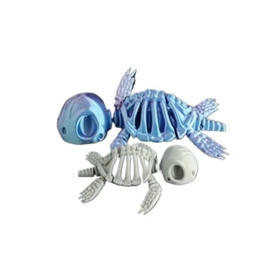 2PC skeletal turtle with movable joints Unzip 3D printing