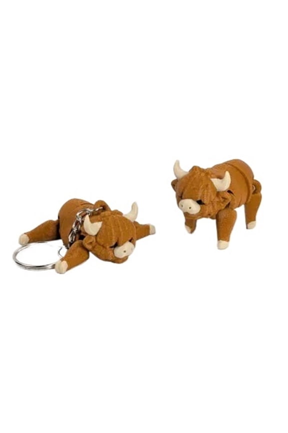 2PC small movable highland cow (+ keychain) 3D printing