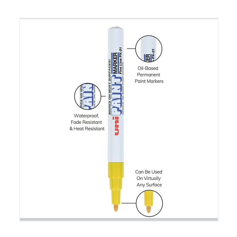 Permanent Paint Marker, Fine Bullet Tip, Yellow Permanent Paint Marker, Fine Bullet Tip, Yellow