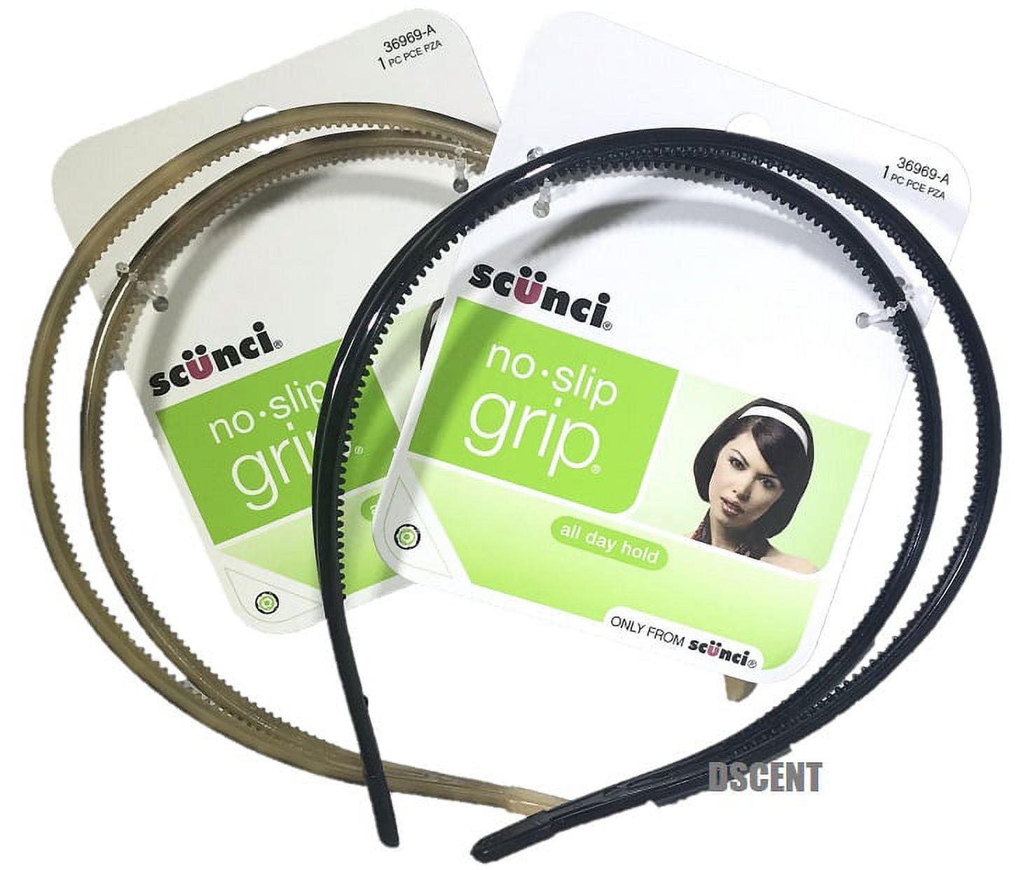 2PCK Scunci 36969 No Slip Grip Two Band Headband Color Will Vary 1
