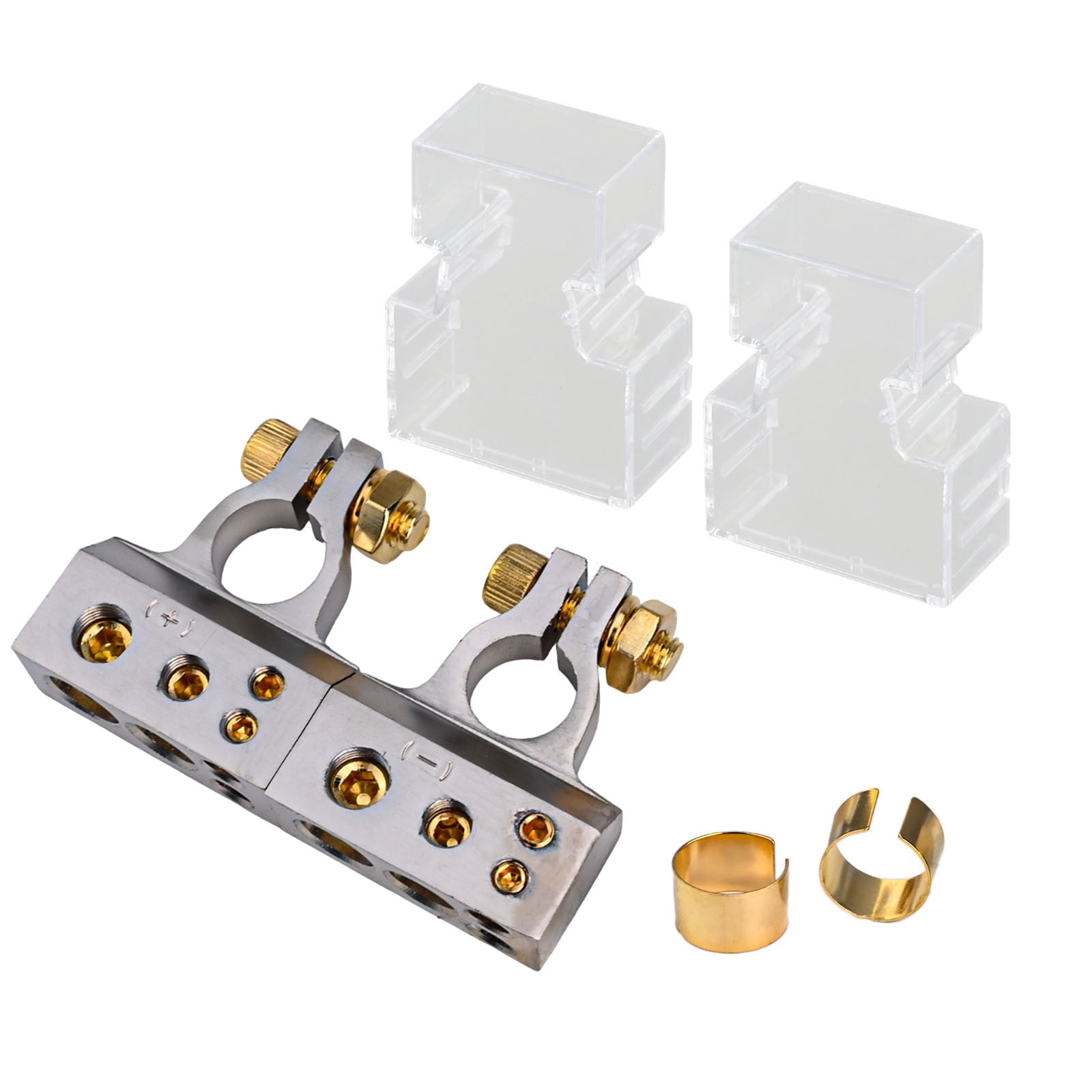 2PCS 0/4/6/8/10 Awg Gauge Car Positive Negative Battery Terminal Clamp ...