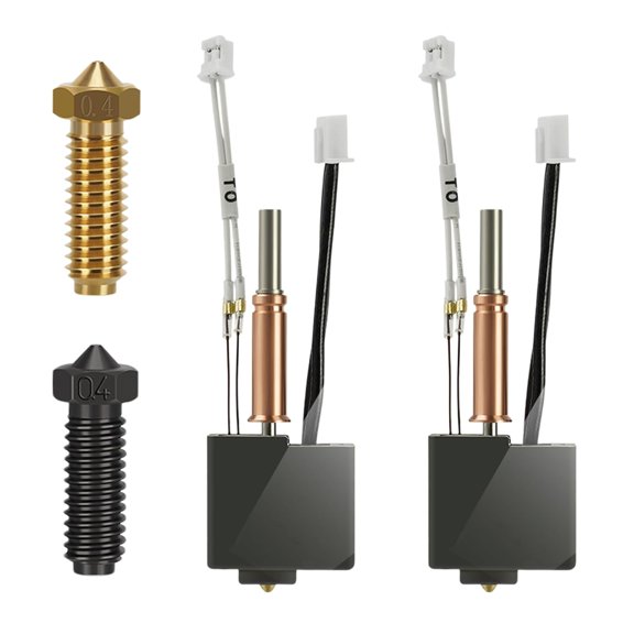 2PCS 0.4MM Hardened Hotend for Kobra 3 V2/Kobra 3 Hot End Extruder Hotend Replacement Assembled Extruder Printhead, 3D Printer Hotend Replacement for Anycubic Kobra 3 V2/Kobra 3 3D Printer
