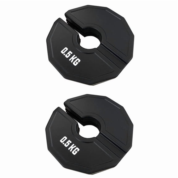 2PCS 0.5KG Gym Micro-Plates Dumbbell Fractional Weight Plate Rubber Fractional Weight Plates Add-on Change Black