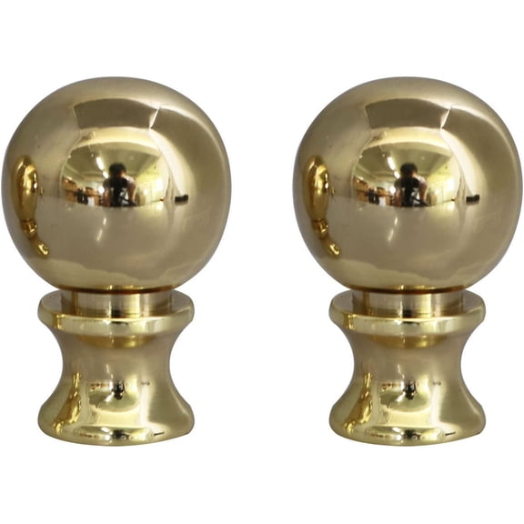 2PCS 1-1/2 Inch Lamp Finial Small Spherical Lamp Finishes for Lampshades, Polished Brass
