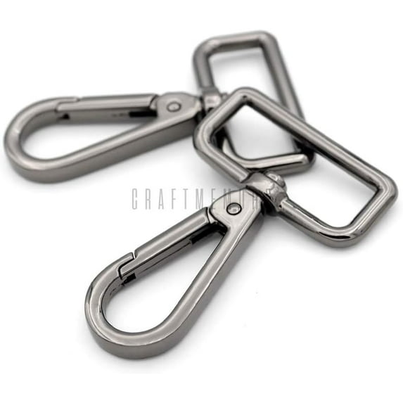 2PCS 1-1/2 Inch Push Gate Snap Hooks Metal Swivel Lobster Claw Clasp Purse Hardware SC21 (Gunmetal)