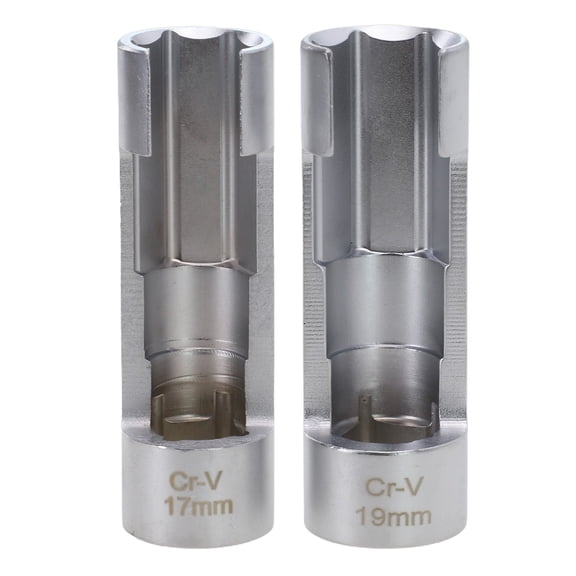 2PCS 1/2" Diesel Injector Socket Wrench Set for Fuel Line and Oxygen Sensor 17mm 19mm