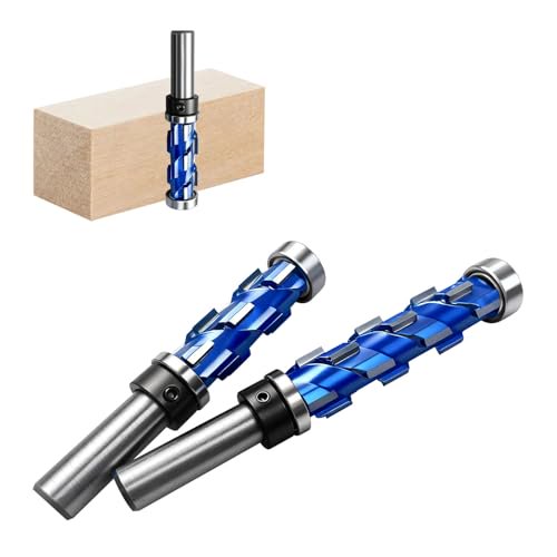 2PCS 1/2" Shank Flush Trim Router Bit Set Double Bearings Flush Trim Bit Trimming Tool Woodworking Milling Cutter Tool Router Template Bit for Wood MDF$$Tools & Hardware Other