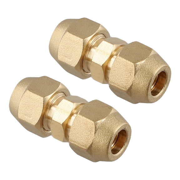 2PCS 1/4",3/8",1/2",5/8" Brass Double Nipple Copper Pipe Connector Extension Accessories For Air Conditioning System