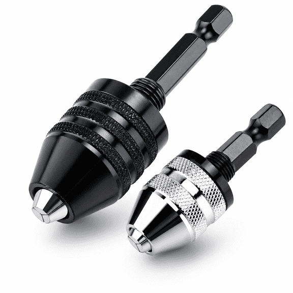2PCS 1/4 Inch Hex Shank Keyless Drill Chuck,Quick Change Adapter Converter Impact Drills Bits,Electric Tool Accessories (0.3-3.6mm/0.8-8mm)