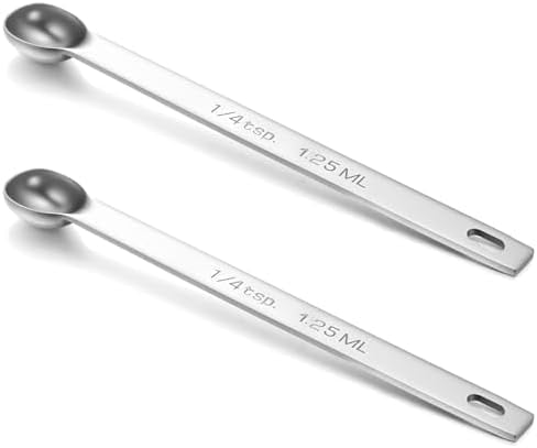 2PCS 1/4 Teaspoon Measuring Spoon Small Mini Stainless Steel Long ...