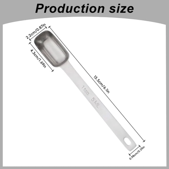 2PCS 1/4tsp (1.25ml) Single Measuring Spoon, Stainless Steel Long Handle