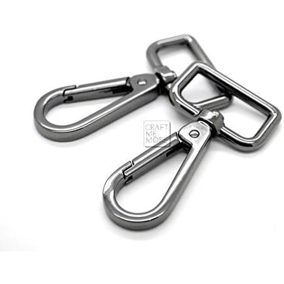 2PCS 1 Inch Push Gate Snap Hooks Metal Swivel Lobster Claw Clasp Purse Hardware SC21 (Gunmetal)