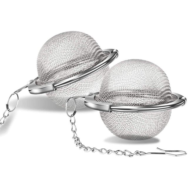 2PCS 1 set Stainless Steel Tea Strainer Infuser Filter Loose Herb Leaf