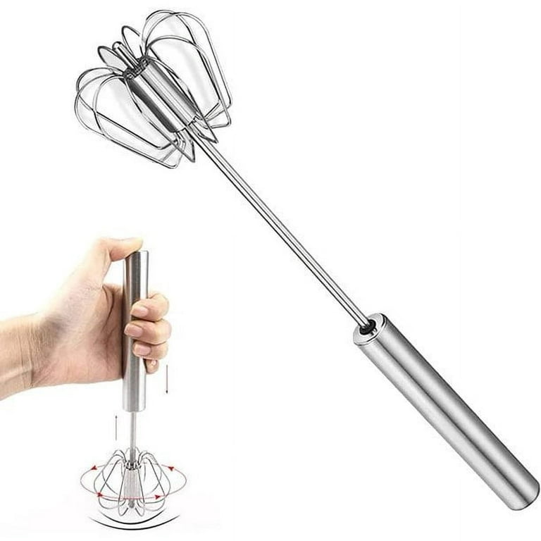  Semi-automatic Whisk, Stainless Steel Egg Beater, Hand