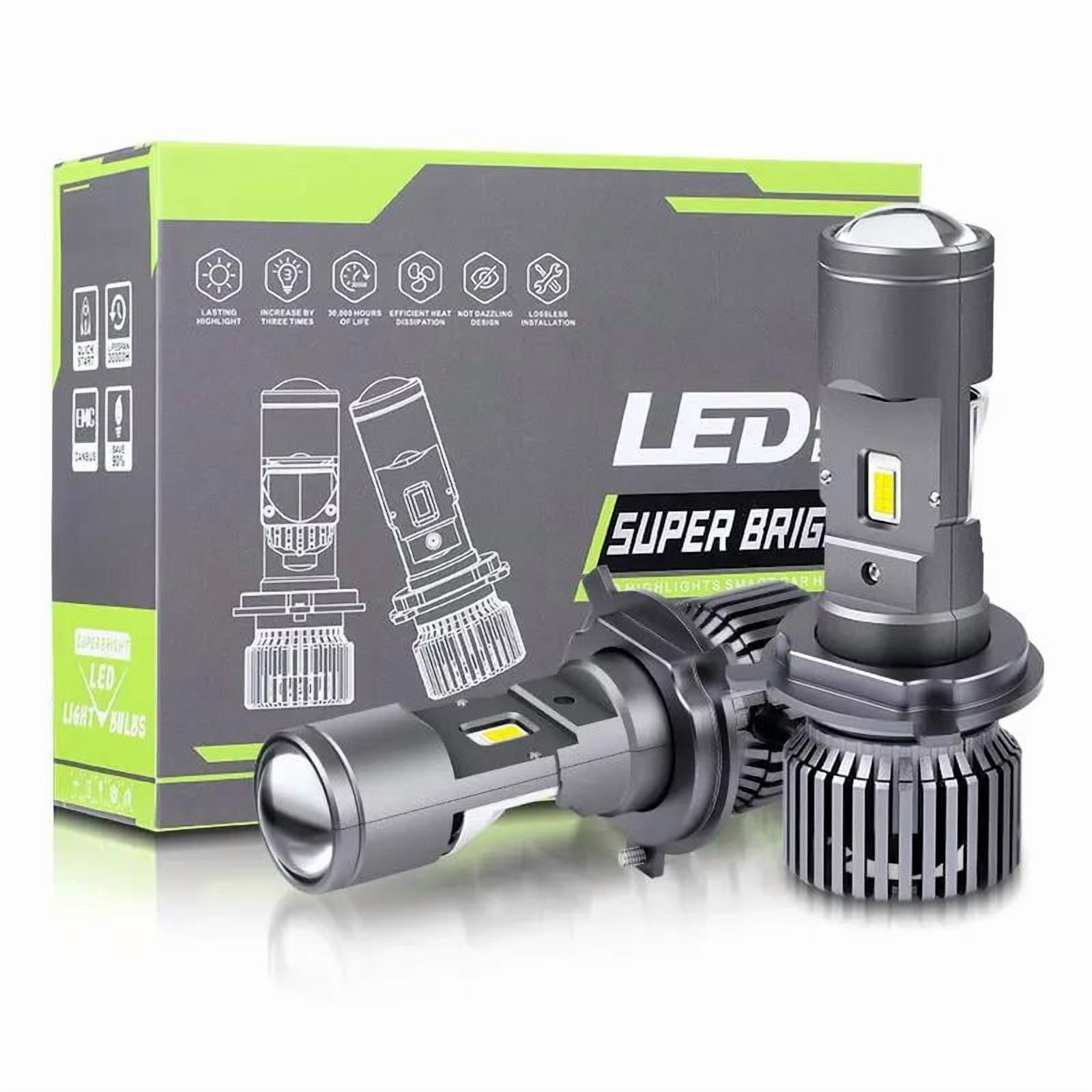 2PCS 100W H4 LED Len Mini Headlight Bulbs Super Bright 50000LM Bi-LED Projector Lenses H4  High Low Beam Headlamp For Car Moto