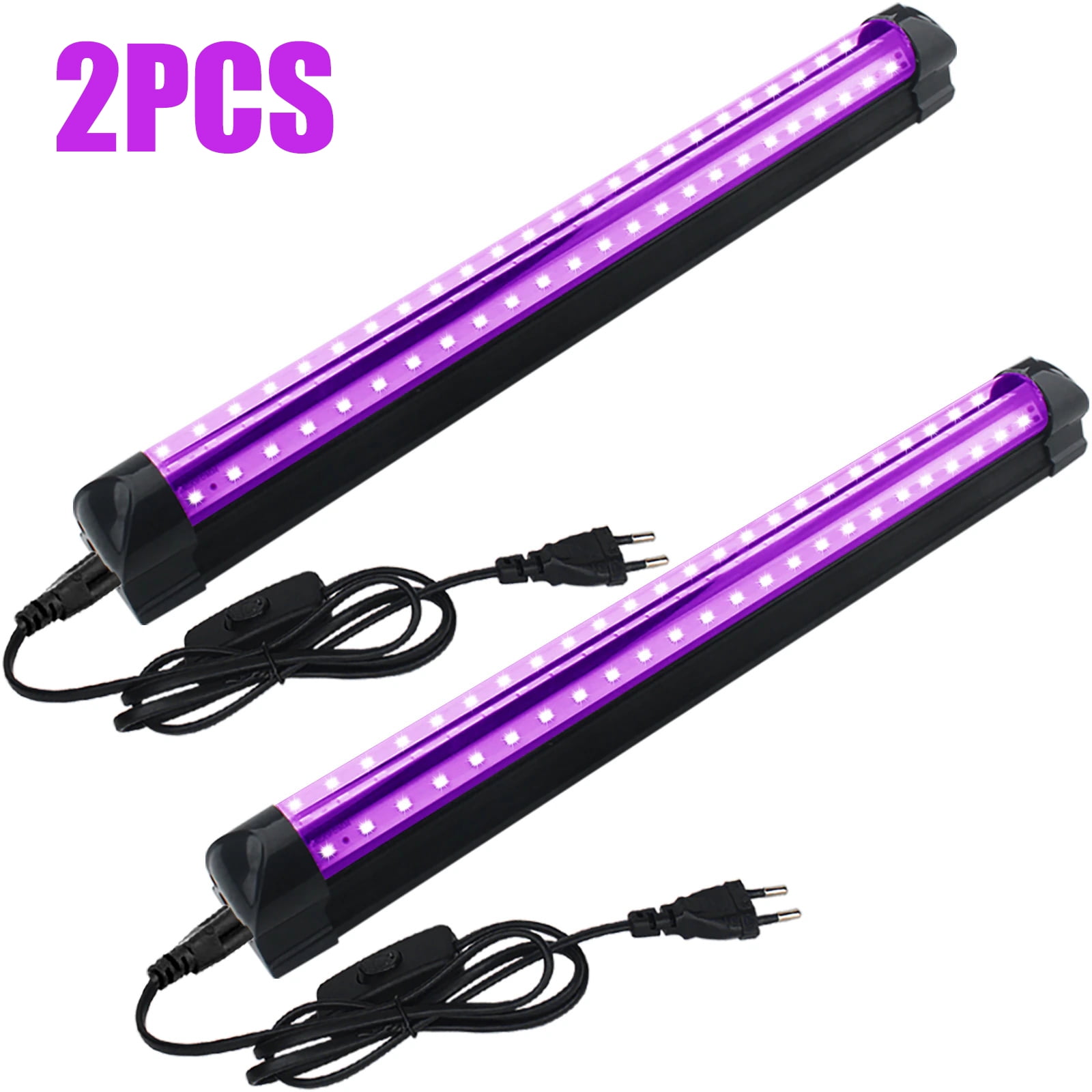 2PCS 10W Black Light Lamp,UV Black Light Tube, 395nm LED Lamp,Blacklight Bar for Halloween,Club,Party,Disco
