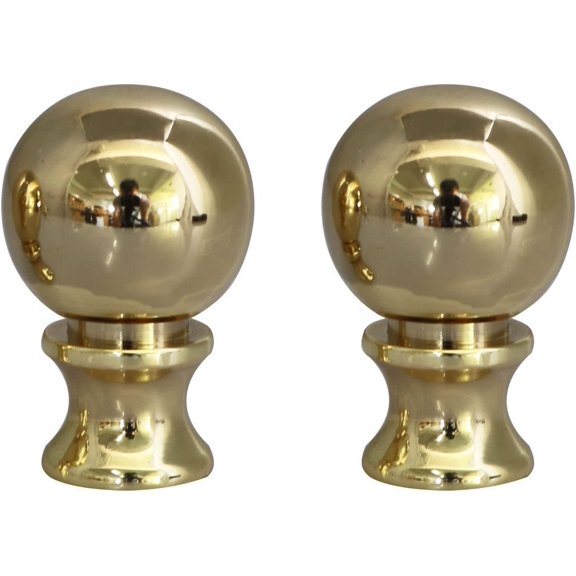 2PCS 11/2 Inch Lamp Finial Small Spherical Finishes for Lampshades, Polished Brass