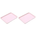 thumbnail image 1 of 2PCS(11.61x8.26 In) Large Serving Trays,Reusable Serving Platters for Cookie, Appetizer, Charcuterie, Snack, Dessert, Party Food Display,Stackable Kitchen CounterTop Tray, BPA Free,Pinkx2, 1 of 5