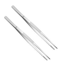2PCS 12 Inch/30cm Stainless Steel Tweezers with Serrated Tips Sturdy and Durable for Cooking and Grilling