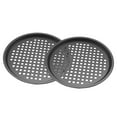 2PCS 12 "Punching Pizza Pan Round Non Stick Coating Pizza Baking Pan