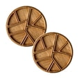thumbnail image 1 of 2PCS 12 inch Puzzle Serving Tray with 8 Removable Compartments – Wood Snack Tray for Fruits, Nuts, Meats, Dips, Cheese Board for Entertaining, Coffee Table, Kitchen, Living Room Decor, 1 of 4