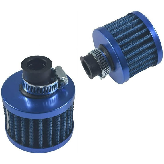 2PCS 12mm Mini Universal Blue Motor Cone Cold Clean Air Intake Filter Turbo Vent Breather