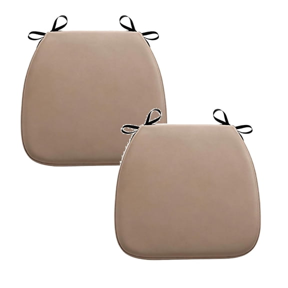 2PCS 14.2"×14.6" Waterproof PU Leather Dining Chair Cushion with Secure Fixing Ties,Non-Slip Comfort Chair Cushion for Home Kitchen Cafe Restaurant Desk Chairs Decor(B)