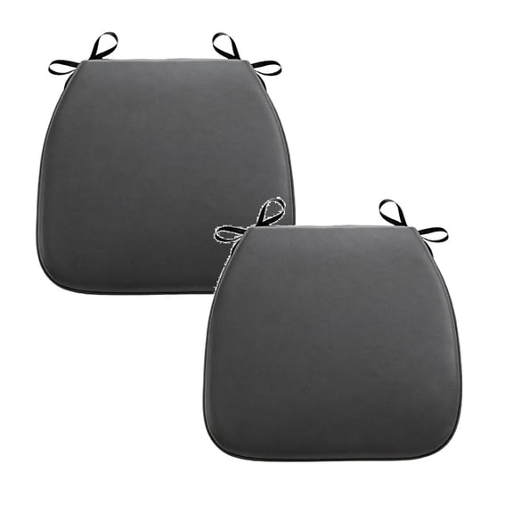 2PCS 14.2"×14.6" Waterproof PU Leather Dining Chair Cushion with Secure Fixing Ties,Non-Slip Comfort Chair Cushion for Home Kitchen Cafe Restaurant Desk Chairs Decor(C)