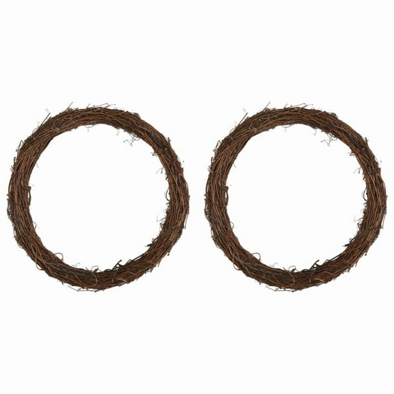 2PCS 14 Inch Grapevine Wreaths for DIY Christmas Craft Wedding Decors