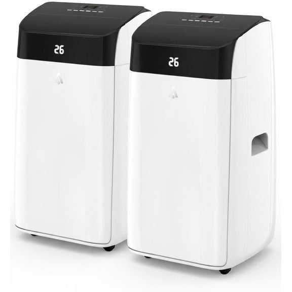 2PCS 14000 BTU Portable Air Conditioner, Cools Up to 750 Sq.ft, 3-in-1 Quiet AC Unit with Cooling Dehumidifier Fan, Remote Control, Auto Swing, 24H Timer & Complete Installation Kits for Large Room