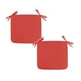 thumbnail image 1 of 2PCS 15.74" Polyester Square Chair Cushion with Ties, Thick Padded Non-Slip Seat Pad for Indoor/Outdoor Dining Patio Kitchen Chairs(Red), 1 of 5
