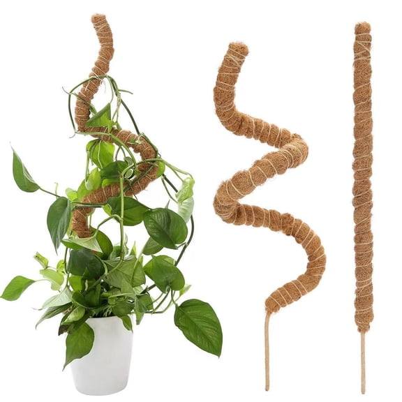 2PCS 15.75 Inch (40CM) Bendable Coco Coir Moss Pole, Plant Support Stake for Climbing Plants, Handmade Palm Fiber Stick for Monstera & Pothos
