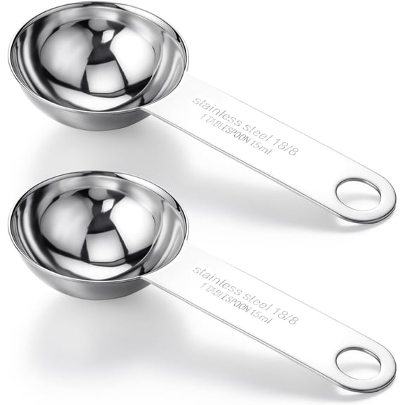 2PCS 15 ml Stainless Steel Teaspoon Measuring Spoons 3tsp Tablespoon Measurings Individual Measuring Scoop Single Teaspoons Metal Measurings Spoons Long Handle Spoon for Kitchen Home Tea Coffee