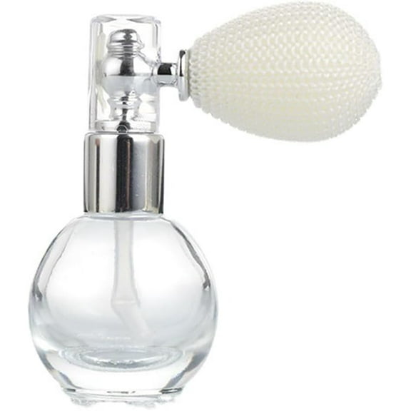 2PCS 15ML Vintage Body Glitter Spray Perfume Bottle Glass Fine Mist Travel Cosmetic Shimmer Sprayer Empty Refillable Bottle Short Pump Dispenser for Women Home Highlight (White) White DIY